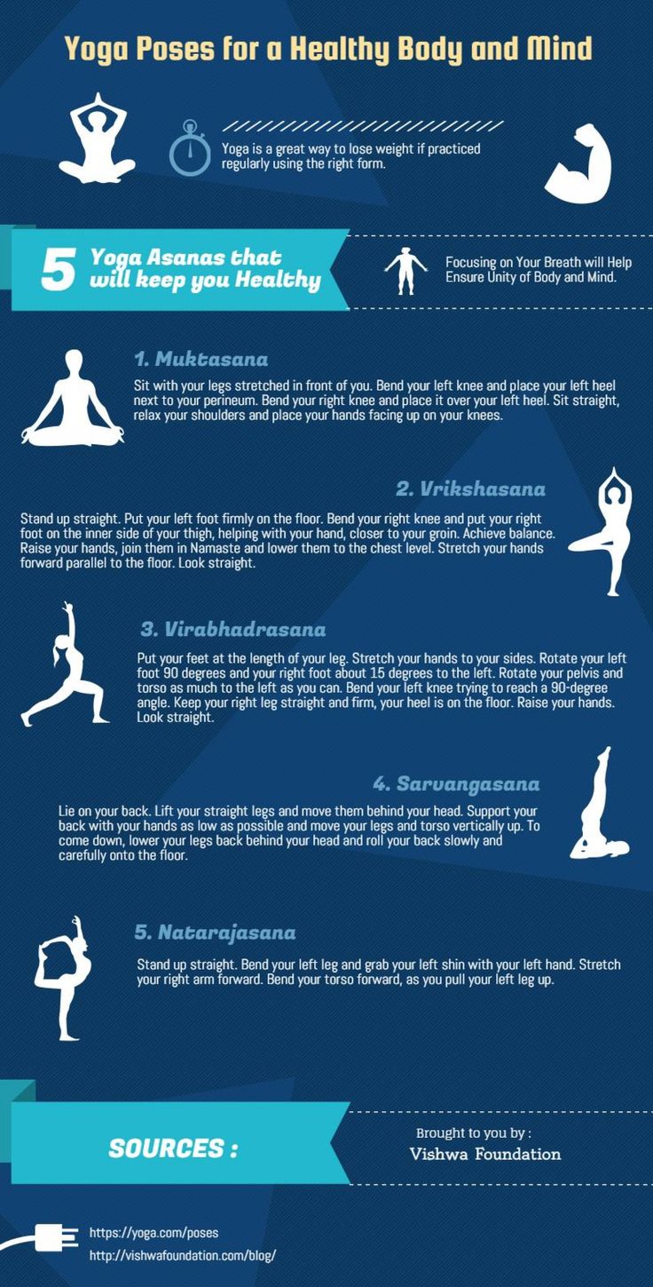 5 Yoga Poses for a Healthy Body and Mind Infographic Infographics ...