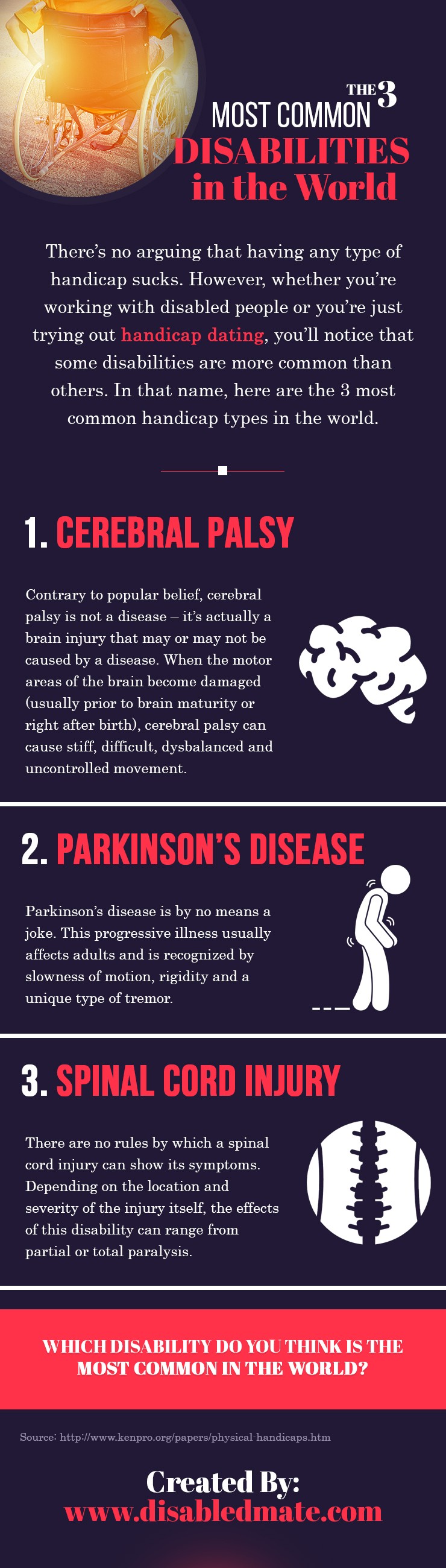 The 3 Most Common Disabilities In The World Infographic Infographics 