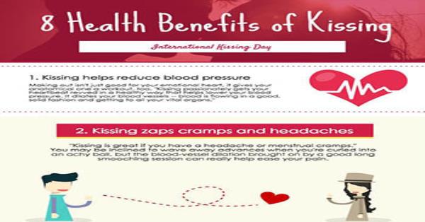 8 Health Benefits Of Kissing Infographic