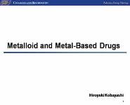 Metalloid and Metal-Based Drugs PowerPoint Presentation