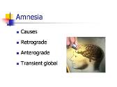 Amnesia Aphasia and Prosopagnosia