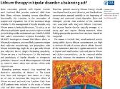 Lithium Therapy in bipolar disorder